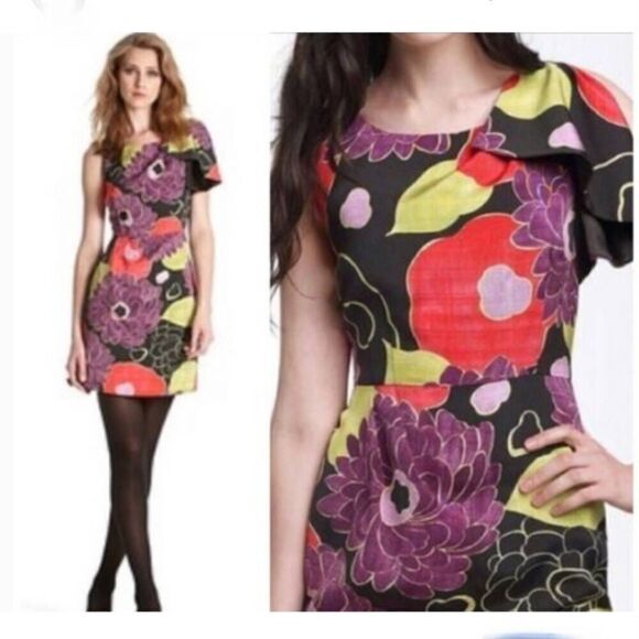 Leifsdottir Vintage Silk Floral Sheath Dress - Picture 1 of 9